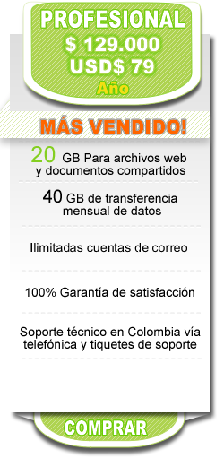 precios plan profesionalhosting  Colombiatech.com