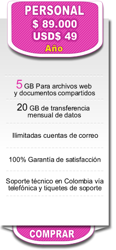 Precio de hosting Colombiatech plan personal